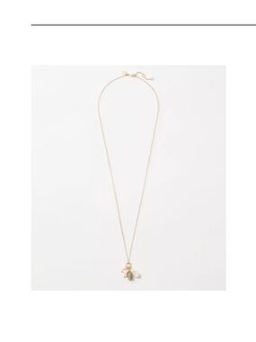 LOFT Freshwater Pearl Cluster Charm Pendant Necklace Gold Labradorite Amethyst
